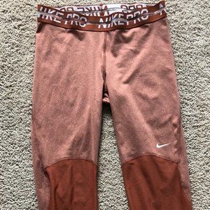 Nike dry fit leggings size small, sandstone color (orangish brown)